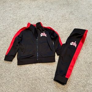 Jordan Toddler Boys Black Red Tracksuit Jacket and Pants Set 18M‎ 8509-023